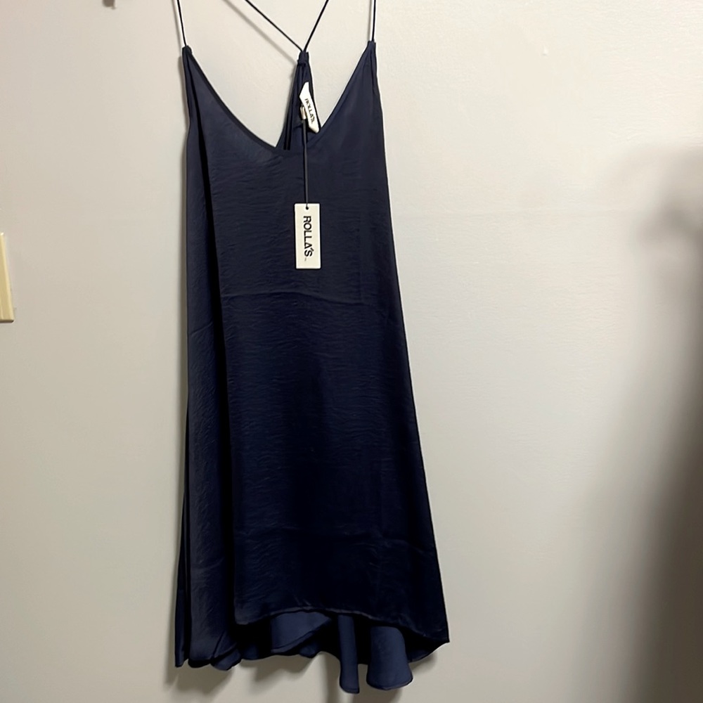 Rollas Navy Spaghetti Strap Dress